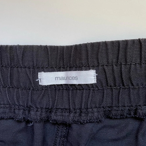Maurices Black High Rise Drawstring Waist Pull-on Fabric Shorts Small Women’s - Picture 10 of 12
